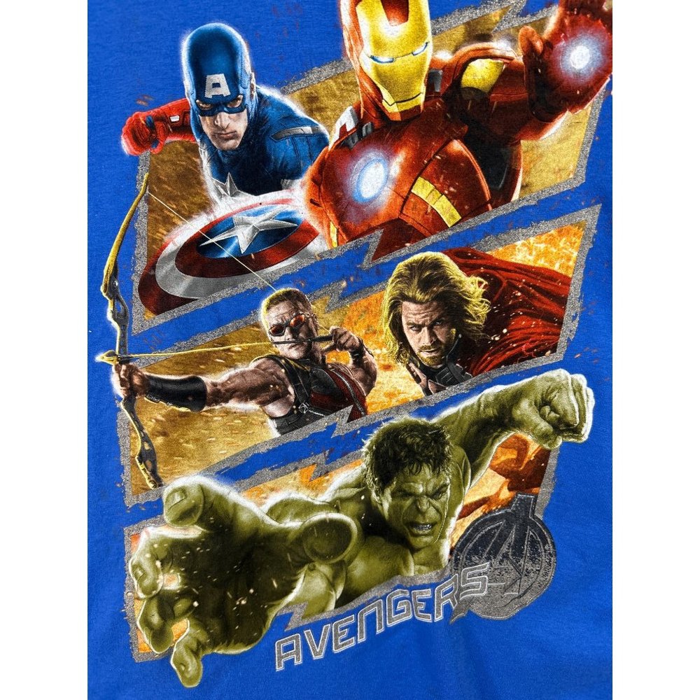 Marvel Avengers T-Shirt Boys Size XXL (18) Hulk, Capt Amer, Ironman NWT - Picture 3 of 6